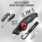 WORKPRO Folding Utility Knife, 2-in-1 Multitool Knife - Image 3