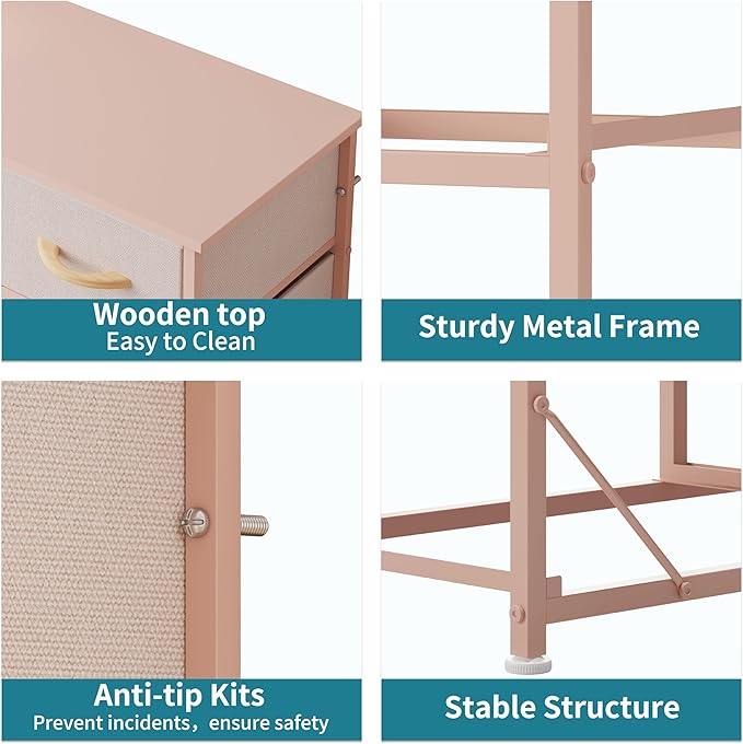 LUMTOK 10-Drawer Dresser, Fabric Storage Dressers Drawers - Image 5