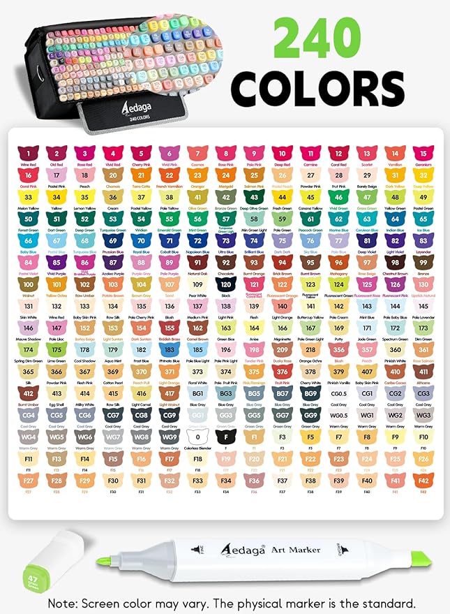 AEDAGA 240 Colors Alcohol Markers - Image 4