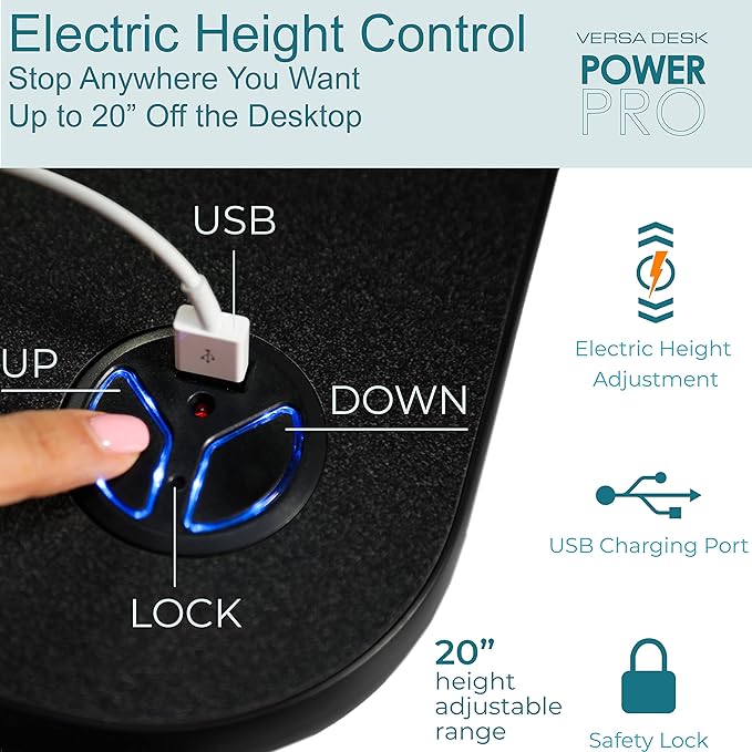 VERSADESK® PowerPro™ 40” x 24” Standing Desk Converter | 40 inch Electric - Image 5