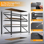 bynsoe heavy duty shelving unit 71''w, garage shelving, package contents