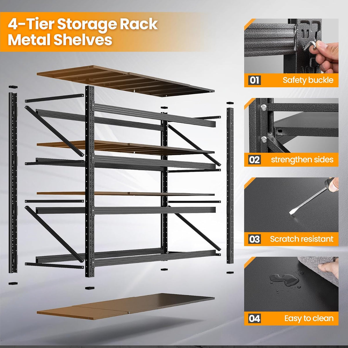 bynsoe heavy duty shelving unit 71''w, garage shelving, package contents