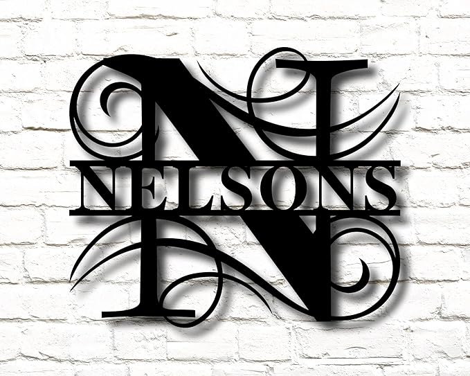 Personalized Metal Name Signs, Split Letter Monogram Wall Decor, Custom Last - Image 3