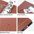 Ospelelf 3 Ring Binder with Clipboard, 1 Inch Leather, Letter Size, 5 Tab - Image 5