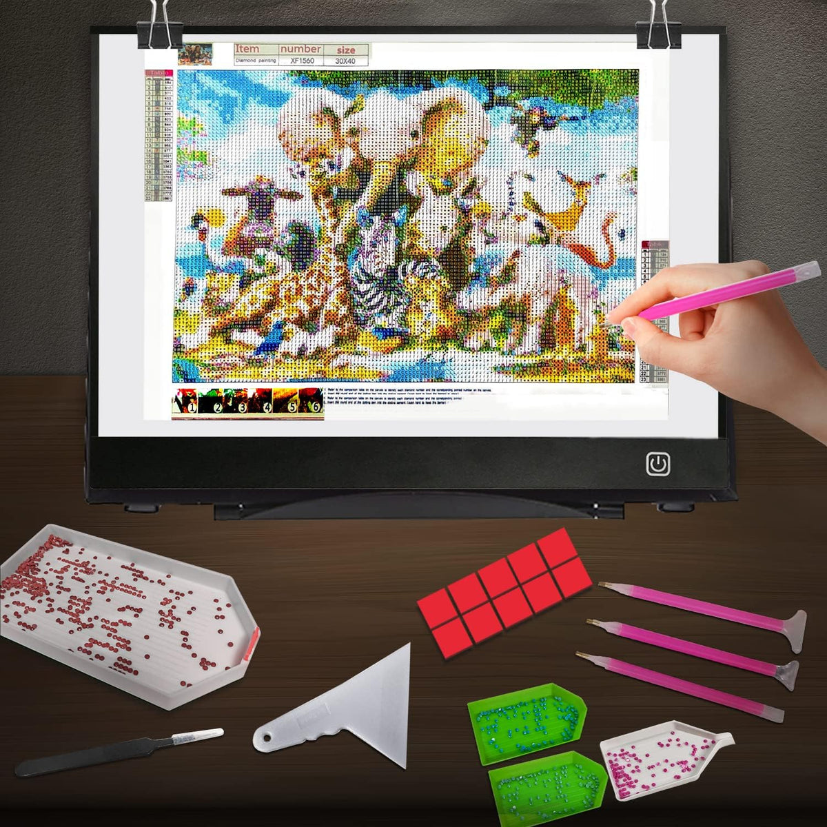 welzk diamond painting light board a3, with large showing dimensions