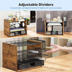 simple trending wood desk organizer, 5-tier file organizer, side view