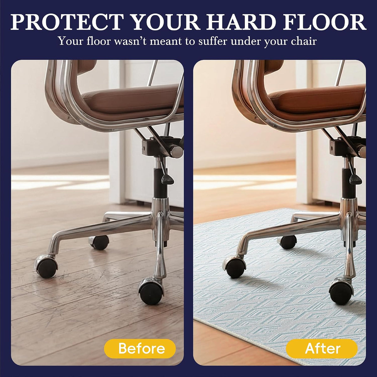 Aothia Textilene Chair Mat for Hardwood Floors - Heavy Duty Non-Slip Desk Flo...
