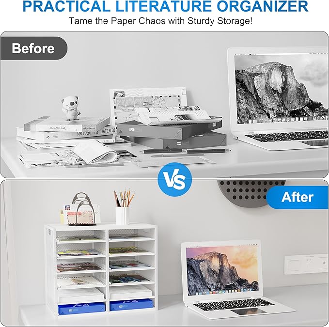 PAG-Mass Mail Sorter for Desk, Countertop Literature Organizer, Student Mailbox - Image 3