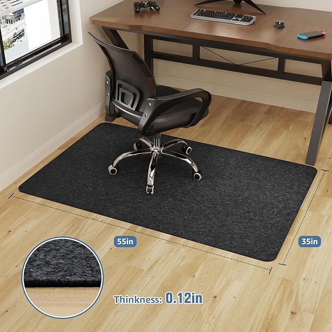 Placoot Office Chair Mat for Hardwood Floor, Under Desk Mat, Large Anti-Slip - Image 2