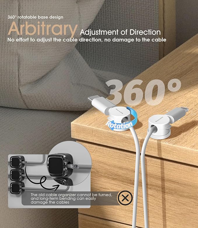 9 Pack Spring Cord Organizer Cable Clips, 2025 Latest Nearockle Phone Charging - Image 4