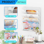 GDINDINFAN Wall File Organizer Holder Mesh Hanging Paper Document Holder - Image 4
