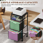 sbanmao 3 drawer mobile file cabinet for home showing dimensions