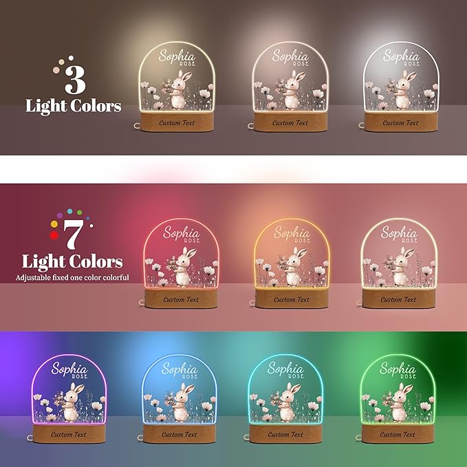 7GEEFT Personalized Baby Gifts for Kids, Custom Animal Acrylic Plaque Sign Name - Image 8
