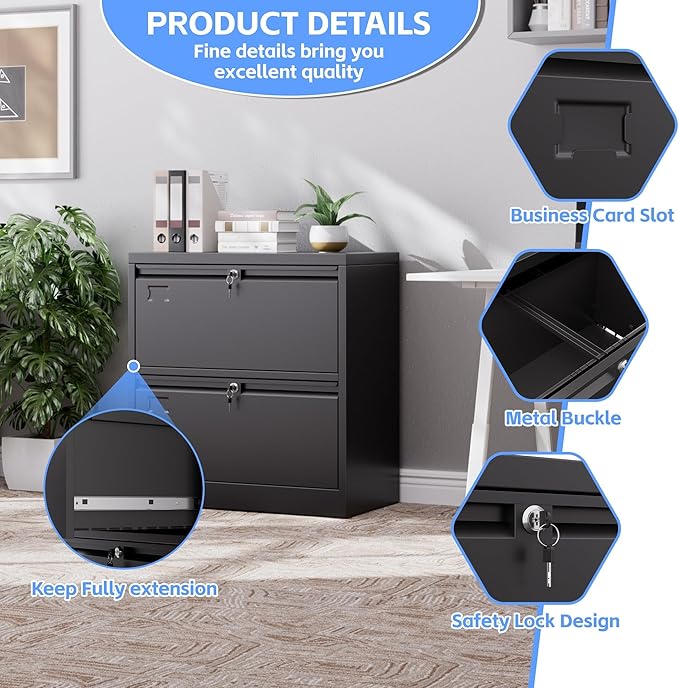 SUXXAN Metal 2 Drawer Lateral File Cabinet - Image 4
