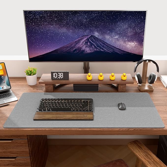 Auhoahsil Felt Desk Mat, Minimalist Large Mouse Pad XXL 35.5 x 15.7 in - Image 7
