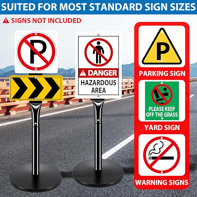VAIIGO 2Pack Heavy Duty Parking Sign Post - Image 3