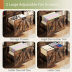 AesthLife 44" File Cabinet for Home Office, Wood Filing Credenza - Image 3