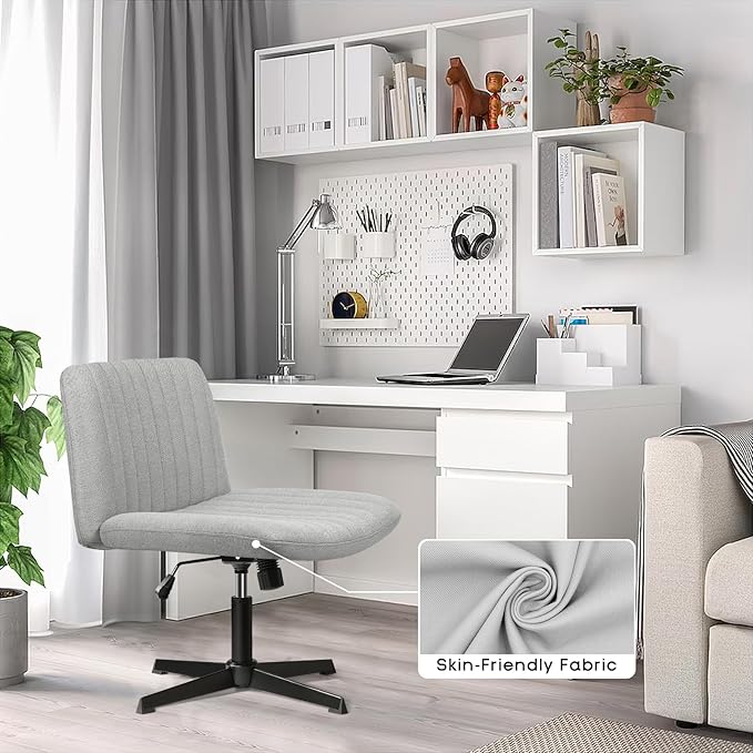 PUKAMI Criss Cross Chair, Armless Cross Legged Office Desk Chair No Wheels - Image 8