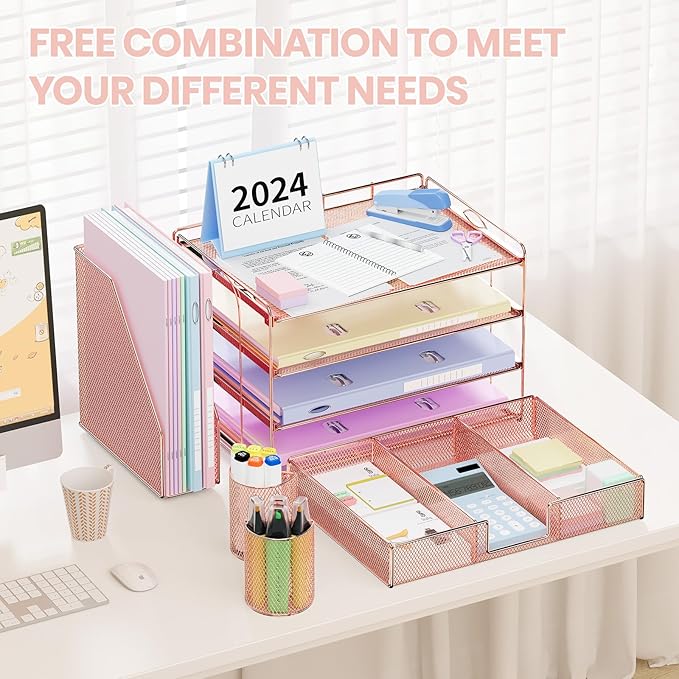 OPNICE Desk Organizer, 4-Tier Desktop File Organizer - Image 5