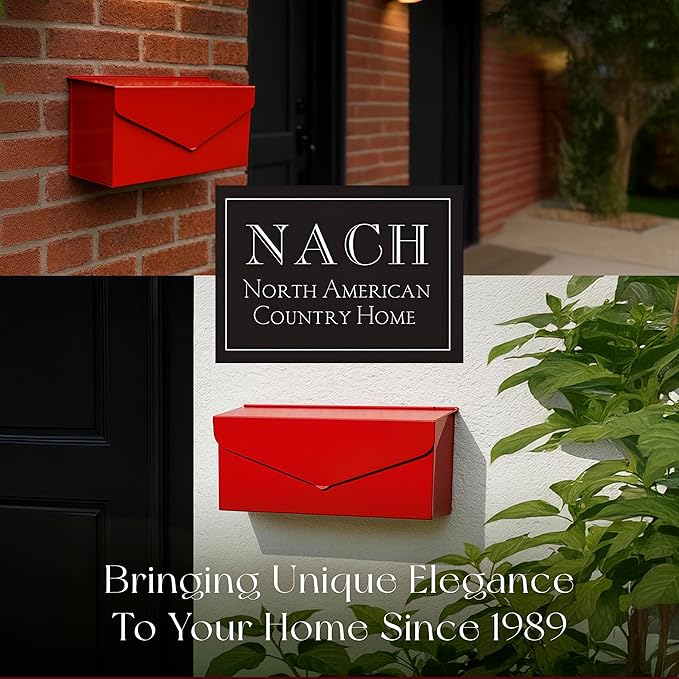 NACH Red Envelope Wall Mount Mailbox, Rust Resistant Metal Mailbox, Mailboxes - Image 7