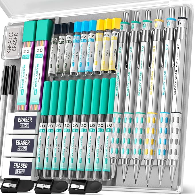 Nicpro Blocky Gear Art Mechanical Pencil Set by Nicpro