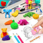 Arscniek 40 Pack 3D Puzzle Animal & Food Erasers - Image 4