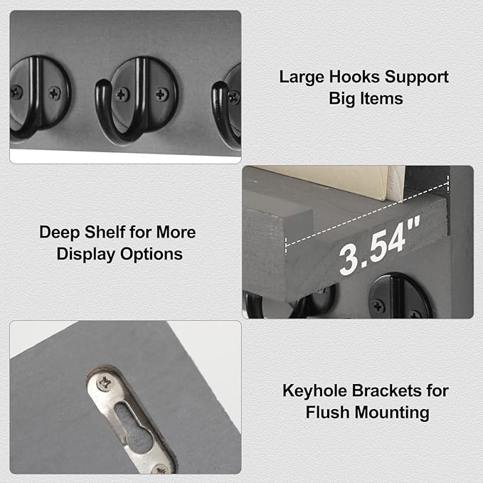 Lwenki Key Holder for Wall, Decorative Key and Mail Holder - Image 3