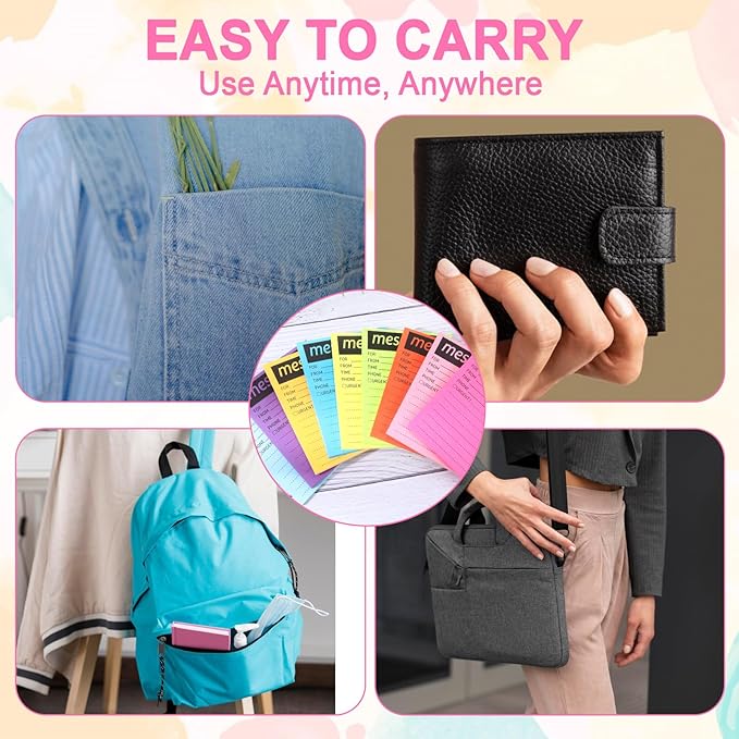 9 Pcs Colorful Phone Message Pad, 5.1×3.9 Inch Message Sticky Notes, - Image 7
