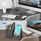 TopMade Wireless Charger with Pen Pencil Holder, Leather Mltifunctional Desk - Image 2