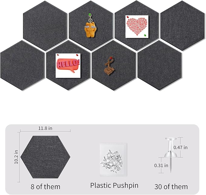 12'' Large Hexagon Cork-Bulletin Boards - Image 2