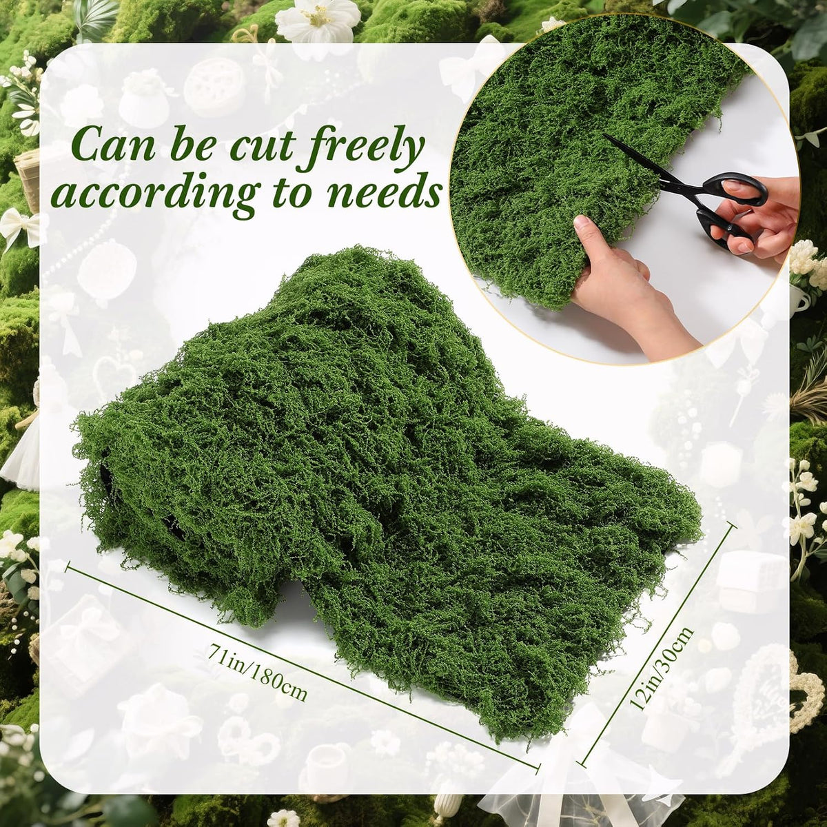2 Artificial Moss Table Runner Halloween Enchanted Party Decor, Green