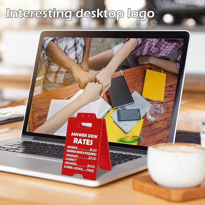 Funny Office Gag Gifts for Coworker Answer Desk Rates Desk Sign for Women Men - Image 3