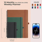 IN-LUXPRO Planner 2026 Daily Weekly and Monthly, 6.5"x3.75", 12 Months Spiral - Image 2