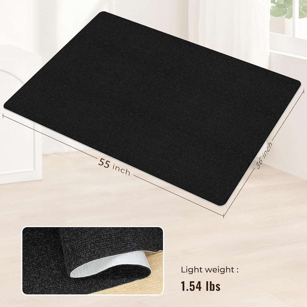Sycoodeal Office Chair Mat for Hardwood Floor,Slip Resistant Floor Mat for Rolling Chairs,Easy to Clean,Large Floor Protector Office Computer Gaming Chair,Black(36"x55")