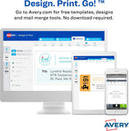 Avery Printable Shipping Labels with Sure Feed, 2" x 4" Customizable Stickers, White, 500 Blank Mailing Labels Total, Great for Mailing, Shipping, and More (2-Pack of 8163)