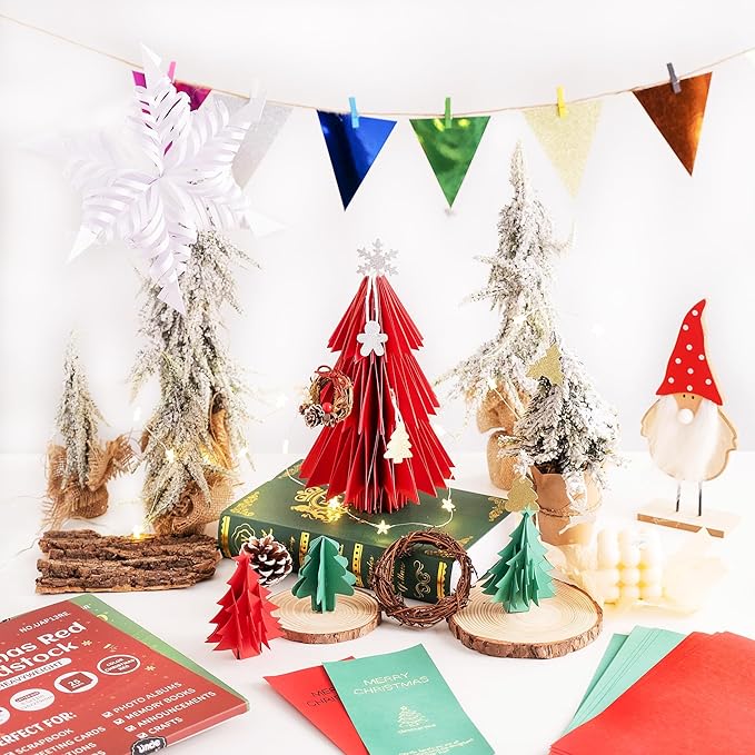 25 Sheets Christmas Red Cardstock - Image 6