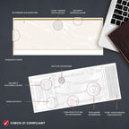 docugard standard gold marble bottom high security check, close-up detail