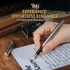 Wordsworth & Black Fountain Pen Set, 18K Gilded Broad Nib, Includes 6 Pack Ink - Image 2