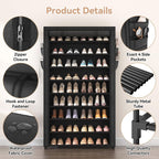 lanteful shoe rack with covers - 10 tiers, side view