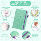 Clever Fox Journal for Kids & Teens, Writing, Gratitude, Mint Green | Daily questions, feelings and guided gratitude prompts, Weekly exercises, Journaling notebook for children 8+, girls & boys