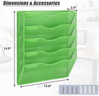 EASEPRES 5 Pocket Mesh Hanging Wall File Organizer, Wall Mounted Mail Paper - Image 2