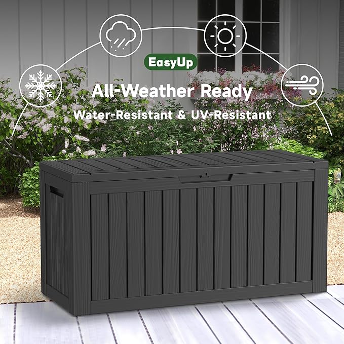 EasyUp 90 Gallon Deck Boxes Waterproof, Outdoor Large Storage Boxes - Image 6