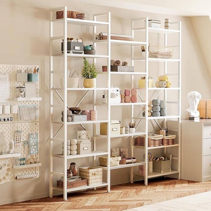 SUPERJARE Triple 6 Tier Bookshelf, Bookcase - Image 8