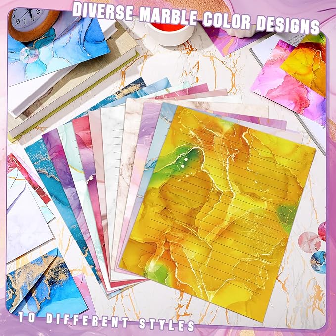 TaoBary 160 Pcs Stationery Paper Set 50 Double Sided Stationery Papers - Image 2
