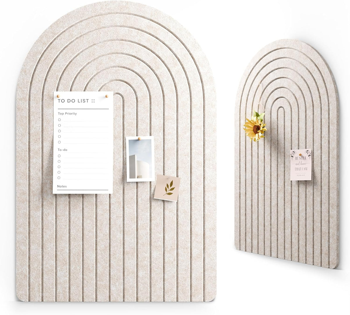 Large Arched Felt Bulletin Board 35.4''×23.6'', Oatmeal