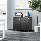 Fesbos 3 Drawer Vertical File Cabinet, Mobile Filling Cabinets - Image 2