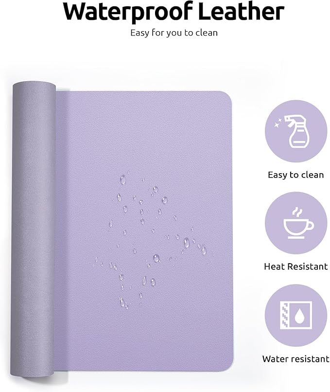 YSAGi Leather Desk Protector, Office Mat, Large Mouse Mat, Non-Slip PU Leather - Image 4