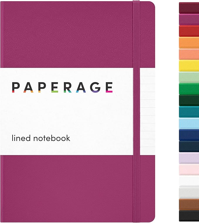 PAPERAGE Lined Journal Notebook, 160 Pages, Medium 5.6 in x 8 in by PAPERAGE
