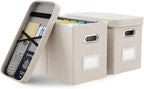 Oterri File Organizer With Lid, Hanging Filing Box With Mesh Pocket, Document by Oterri
