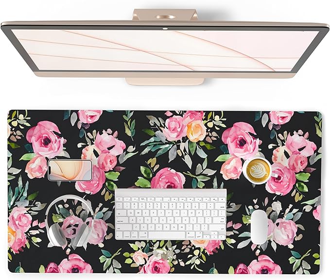 QIYI Large Mouse Pad, Floral Desk Mat by QIYI